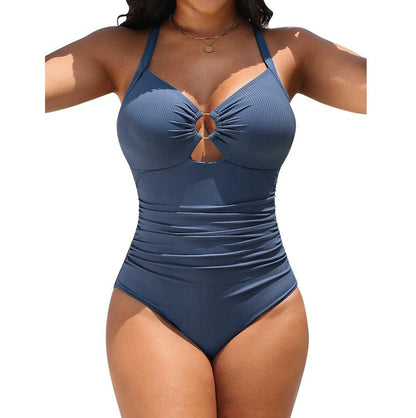Womens Modest beach Swimsuits Plus size Tummy Control