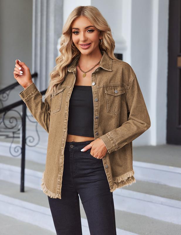 Ripped Fringe Denim Jacket