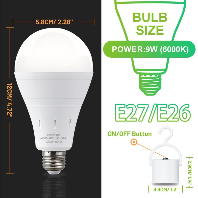 Rechargeable Emergency Light Bulbs Battery Powered LED