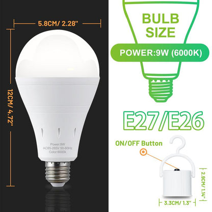 Rechargeable Emergency Light Bulbs Battery Powered LED