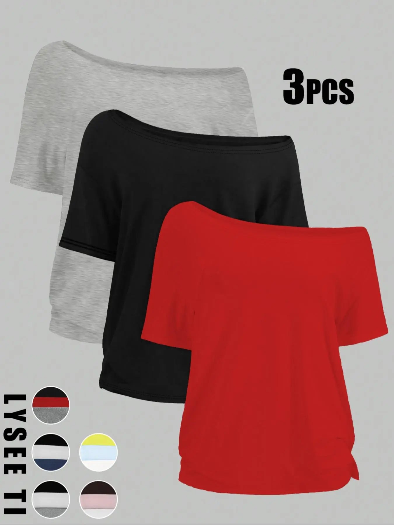 Women's Solid Color Shoulder Tee