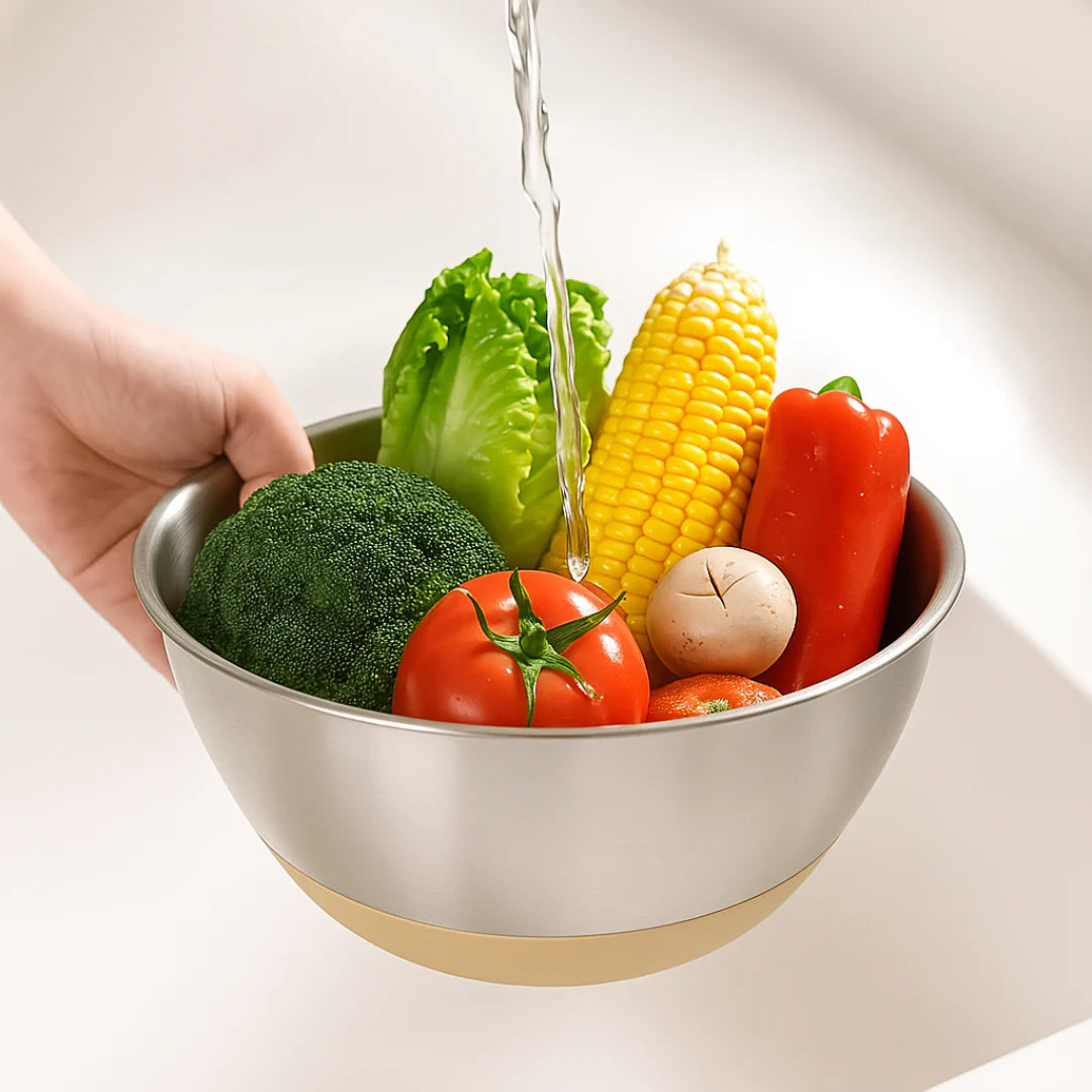 6 Piece Stainless Steel Mixing Bowl with Lids Set