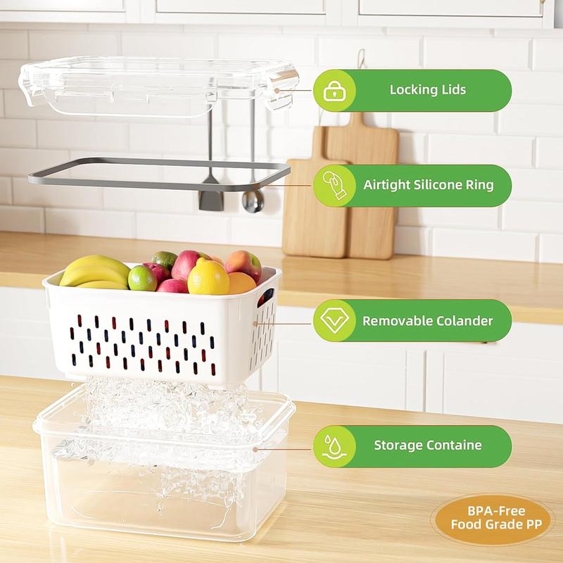 8 Pack Fridge Organizers and Storage - Stackable Fruit Storage Containers