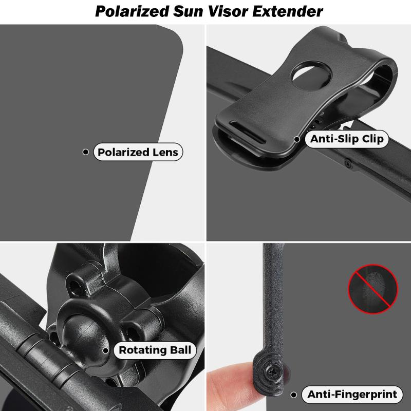 Joytutus Universal Anti-Glare Polarized Car Sun Visor Extender