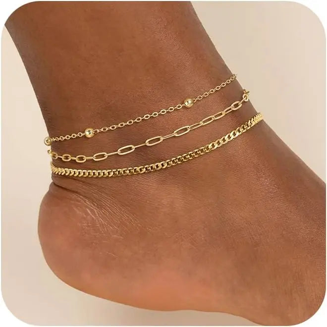 Chunky Cuban Link Chain Anklet for Women Waterproof