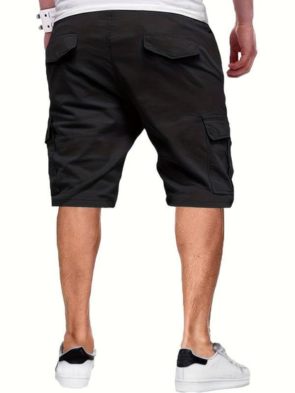 3 Piece Men's Shorts Set Brown Black & Green Slanted Pockets