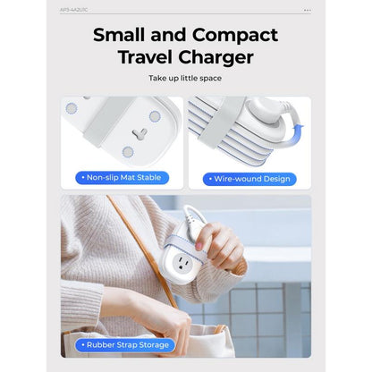 Travel Power Strip, ORICO 4 Outlets 3 USB Ports