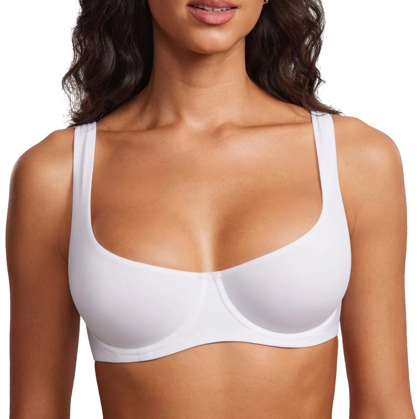 Unlined Balconette Bra No Padded Underwired Double Layer Cup