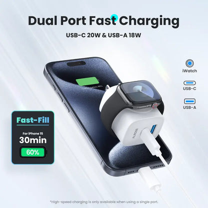 TOPADRE 3-in-1 Magnetic Wireless Cordless PD USB-C Wall Charger Block