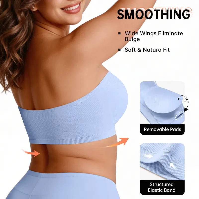 Stay Put Bandeau Bra, Strapless Bra Wireless Seamless Comfort Day