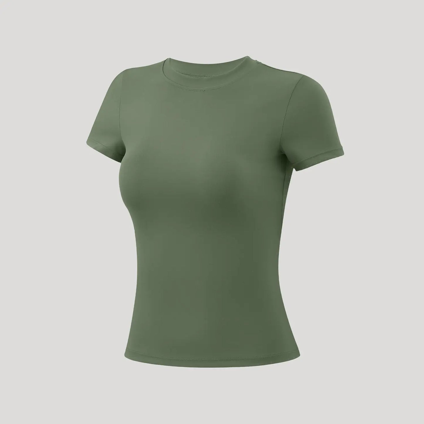 5-Piece Solid Sports Tee Set Round Neck Slim Stretchy