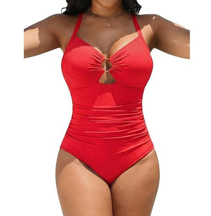 Womens Modest beach Swimsuits Plus size Tummy Control