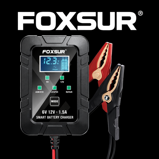 1A Smart Battery Charger, 6V and 12V, Battery Maintainer