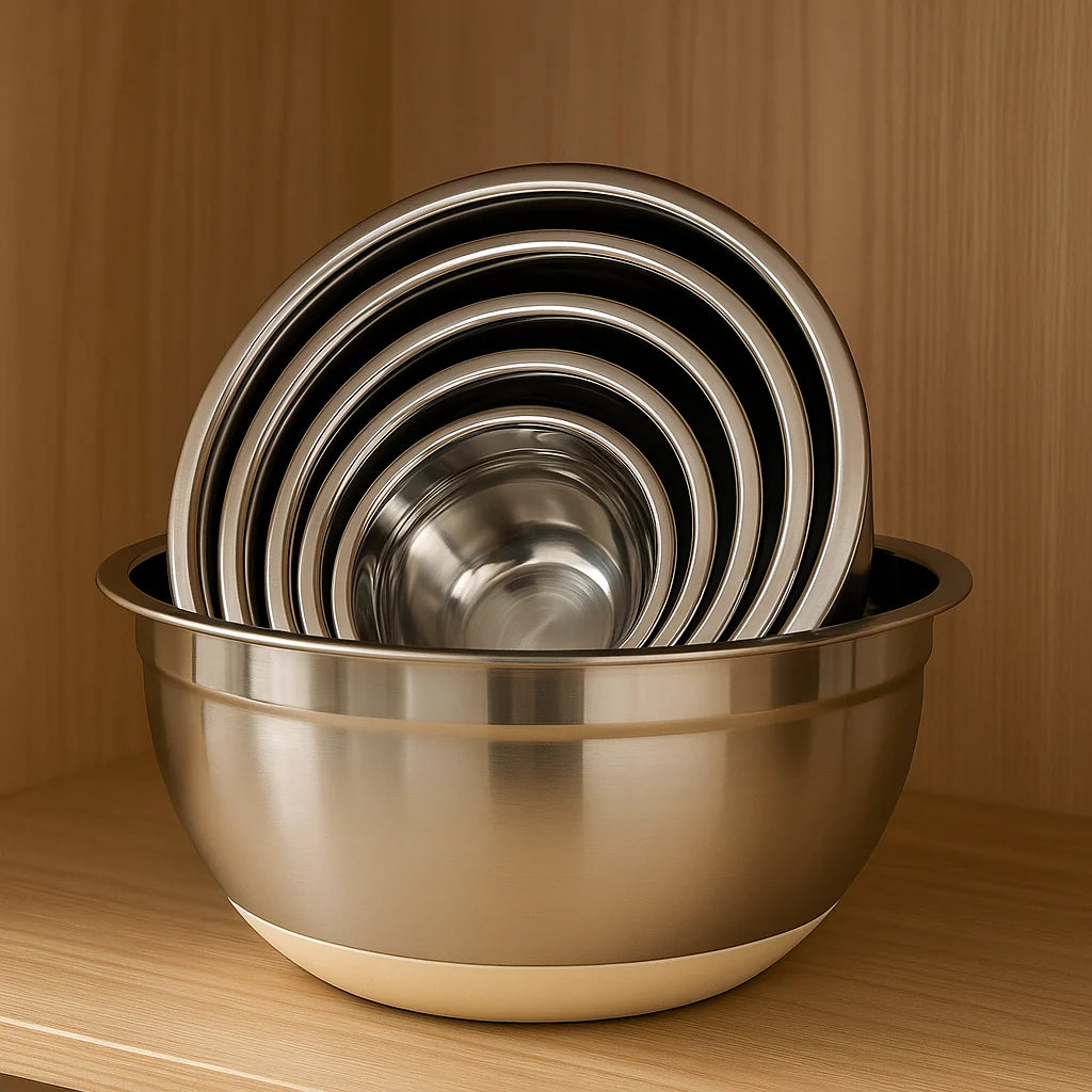 6 Piece Stainless Steel Mixing Bowl with Lids Set