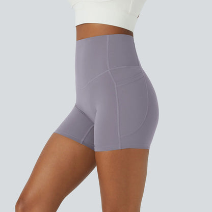 UltraSculpt High Waisted Tummy Control Pocket Shaping Training Biker Shorts 3"/5"/7"/9“