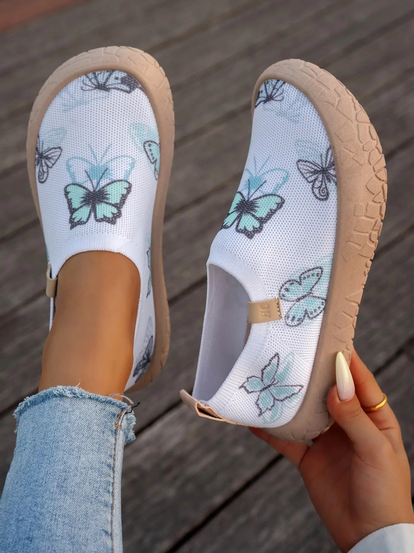 Women's Flyknit Breathable Slip-On Casual Rubber Shoes