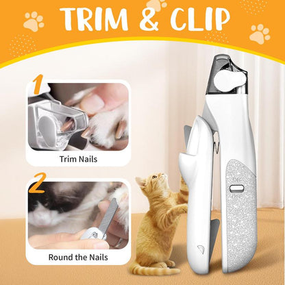 2 IN 1 Pet Nail Clipper, with LED Light for Pet