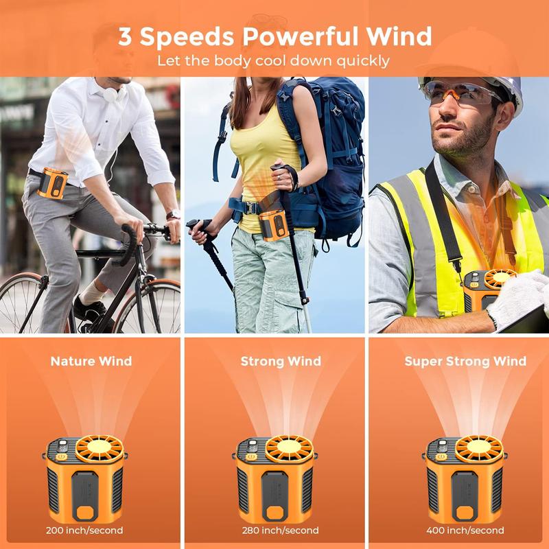 Portable Waist Clip Fan, 5000 mAh Cool Clip Fan Under Shirt,