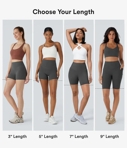 UltraSculpt High Waisted Tummy Control Pocket Shaping Training Biker Shorts 3"/5"/7"/9“