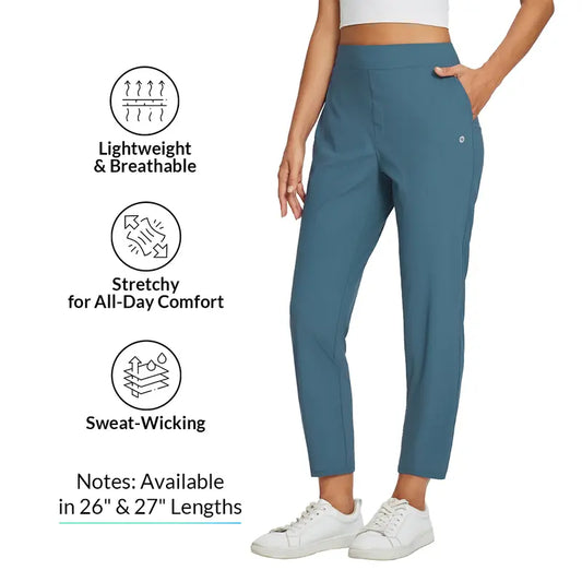 Fitted Spandex Trouser Women's Cooling Lightweight, Breathable, Soft 26\"/27\" Ankle Pants