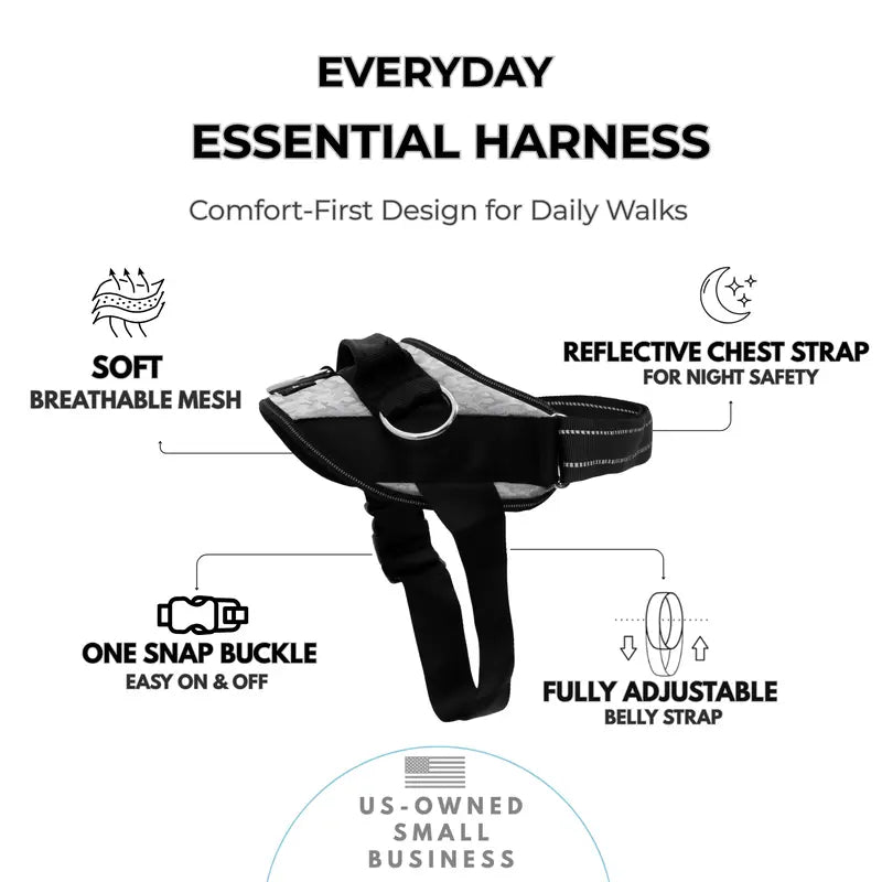 Essential Dog Harness with 3 Leash Clips