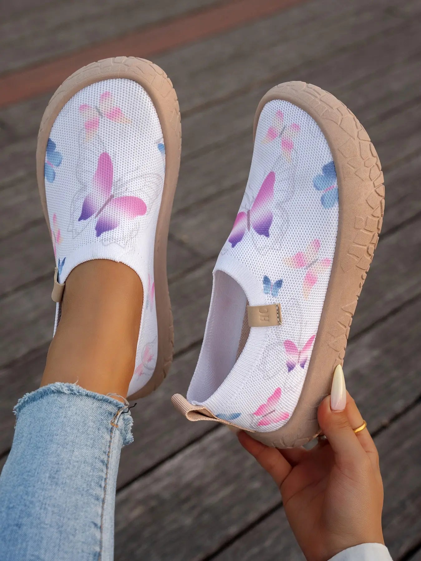 Women's Flyknit Breathable Slip-On Casual Rubber Shoes