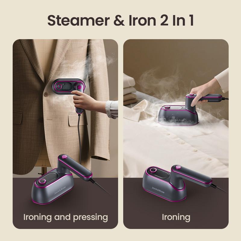 2-in-1 Steam Iron & Clothes Steamer - Handheld Portable Garment Wrinkle Remover