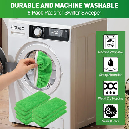 4Pcs Microfiber Mop Pads Compatible with Swiffer Sweeper Mop Wet