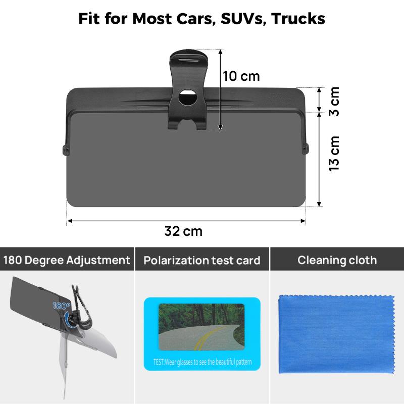 Joytutus Universal Anti-Glare Polarized Car Sun Visor Extender