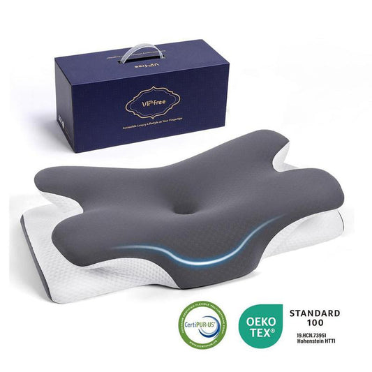 VIPfree Cooling Memory Neck Pillow, Adjustable Ergonomic Memory Foam Neck Pillows
