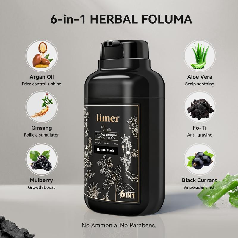 Limer Multicolor 6 in 1 Instant Hair Dye Shampoo