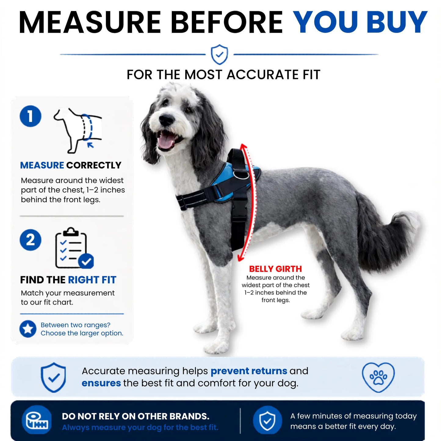 Essential Dog Harness with 3 Leash Clips