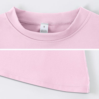 5-Piece Solid Sports Tee Set Round Neck Slim Stretchy