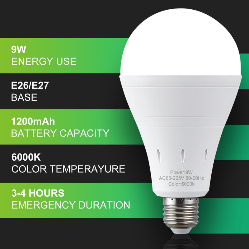Rechargeable Emergency Light Bulbs Battery Powered LED