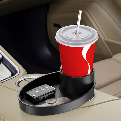 Car Seat Snack Tray and Organizer, 360° Rotatable Cup Holder Drinks Travel Tray for Car Seats and Boosters