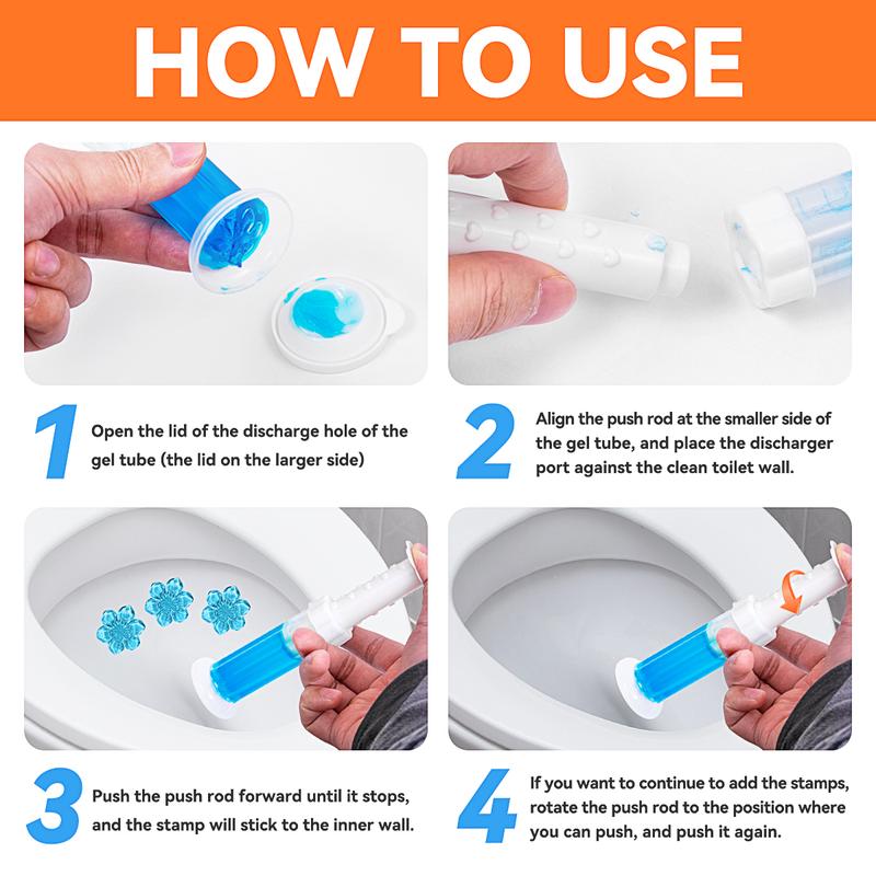(84 Flowers) Toilet Gel Stamp - (6 in 1) Air Freshener, Effective Deodorizer, Long Lasting Fragrance for Bathroom