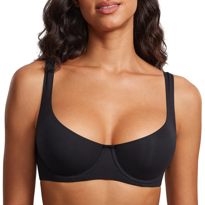 Unlined Balconette Bra No Padded Underwired Double Layer Cup
