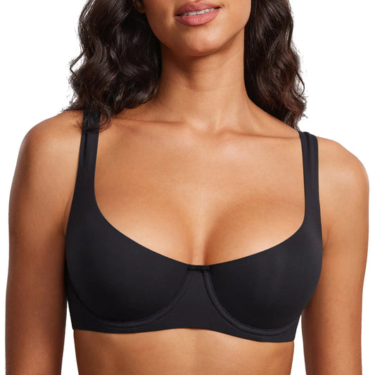 Unlined Balconette Bra No Padded Underwired Double Layer Cup