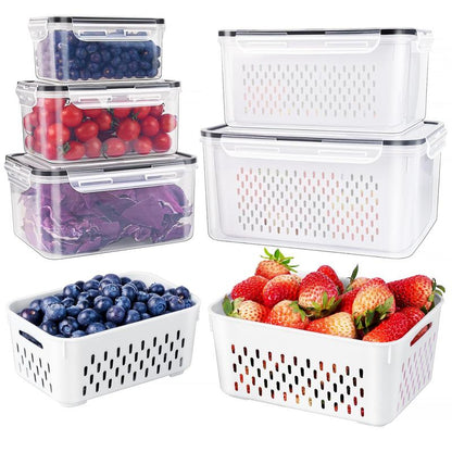 5 Pack Fridge Organizers and Storage - Stackable Fruit Storage Containers