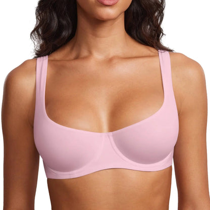Unlined Balconette Bra No Padded Underwired Double Layer Cup