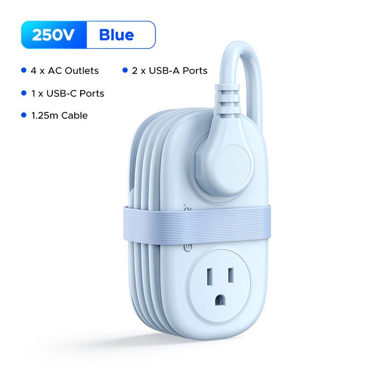 Travel Power Strip, ORICO 4 Outlets 3 USB Ports