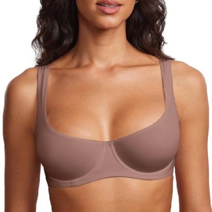 Unlined Balconette Bra No Padded Underwired Double Layer Cup