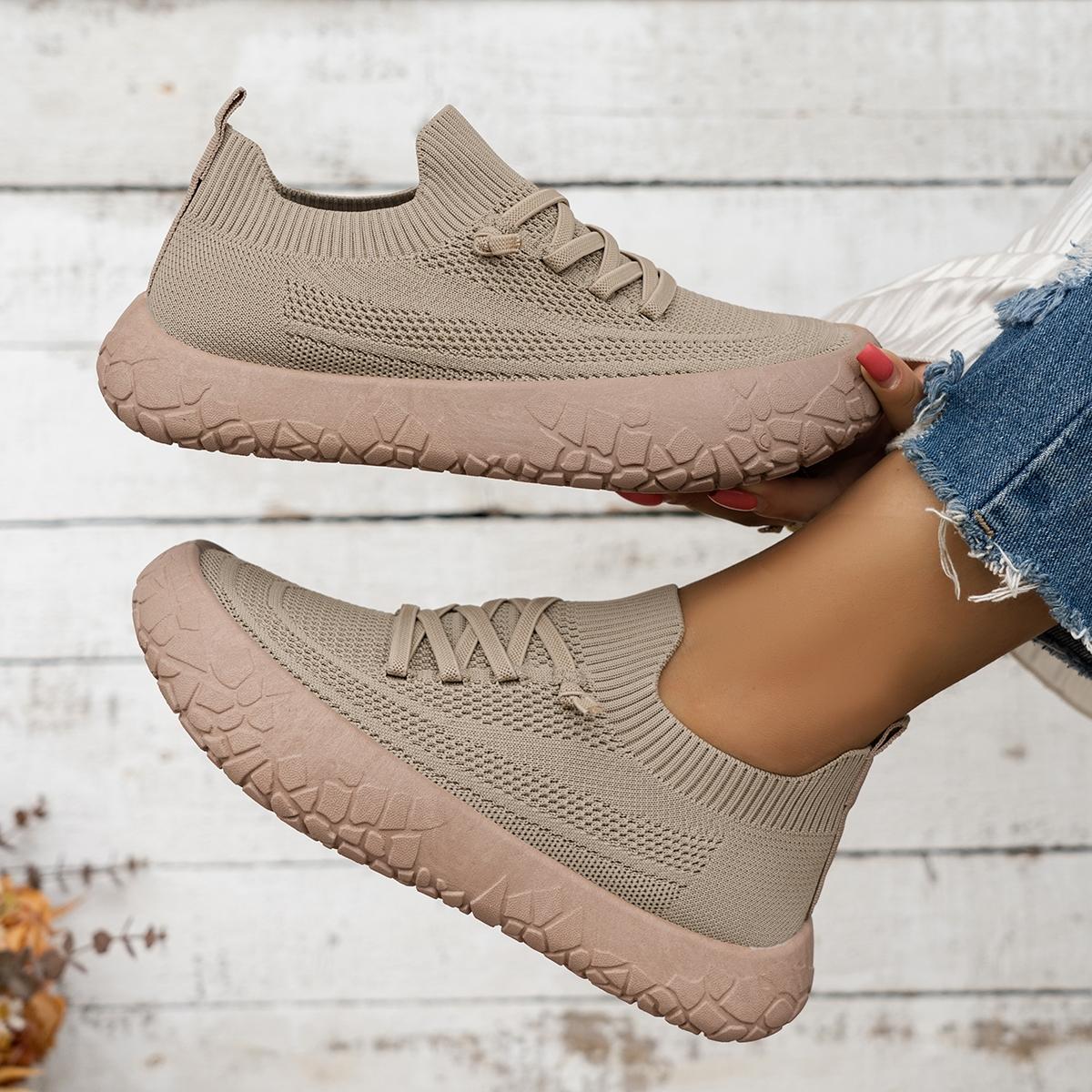 Women's Flyknit Breathable Slip-On Casual Rubber Shoes