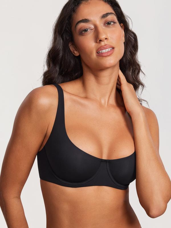 Unlined Balconette Bra No Padded Underwired Double Layer Cup