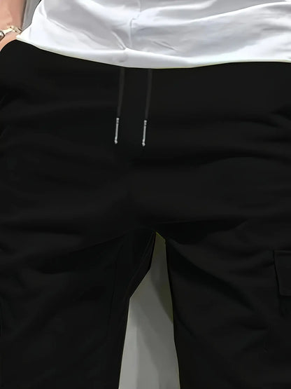 3 Piece Men's Shorts Set Brown Black & Green Slanted Pockets