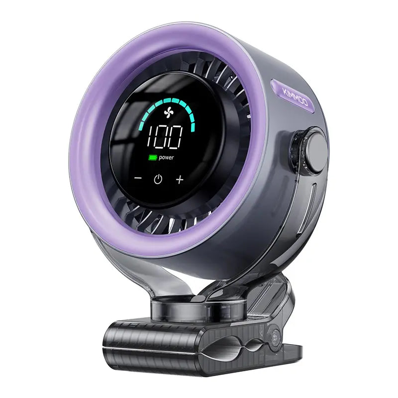 4000mAh Rechargeable Portable Clip on Fan-100-Speed Touch Control, LED Display, 360° Rotate Quiet Turbo Desk Fan