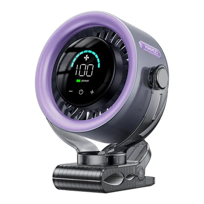 4000mAh Rechargeable Portable Clip on Fan-100-Speed Touch Control, LED Display, 360° Rotate Quiet Turbo Desk Fan