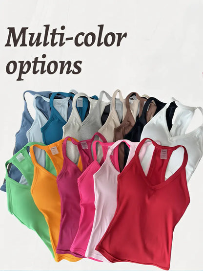 V Neck Racer Back Tank Top (2 Pack)