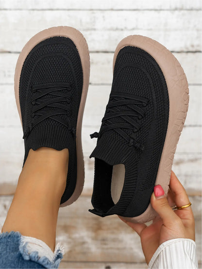 Women's Flyknit Breathable Slip-On Casual Rubber Shoes
