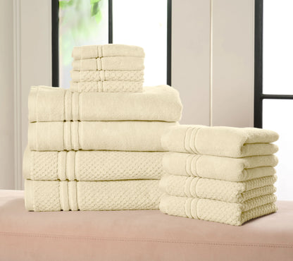 100% Cotton Solid & Texture 12-pc Towel Set